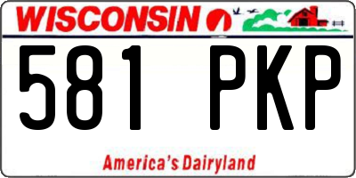 WI license plate 581PKP
