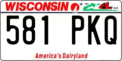 WI license plate 581PKQ