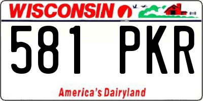 WI license plate 581PKR