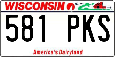 WI license plate 581PKS