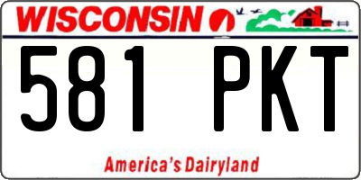 WI license plate 581PKT