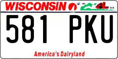 WI license plate 581PKU