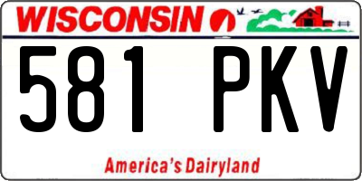 WI license plate 581PKV