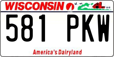 WI license plate 581PKW