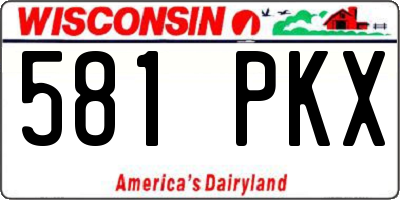 WI license plate 581PKX