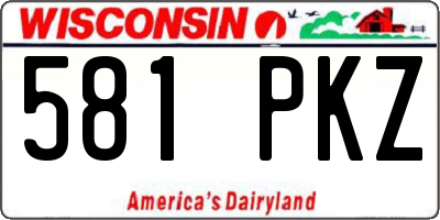 WI license plate 581PKZ