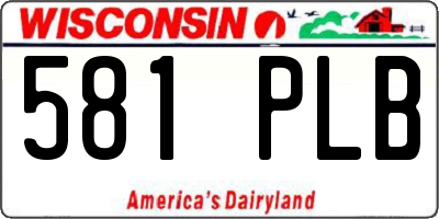 WI license plate 581PLB
