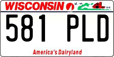WI license plate 581PLD