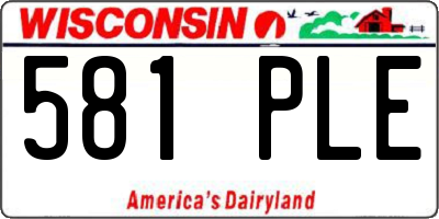 WI license plate 581PLE