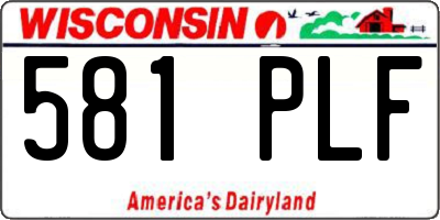 WI license plate 581PLF