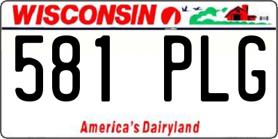 WI license plate 581PLG