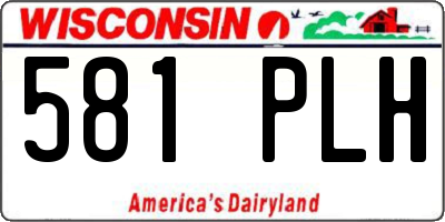 WI license plate 581PLH