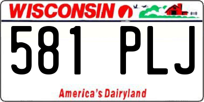 WI license plate 581PLJ