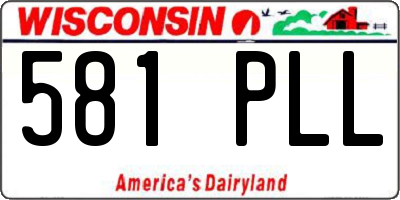 WI license plate 581PLL