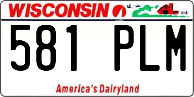 WI license plate 581PLM