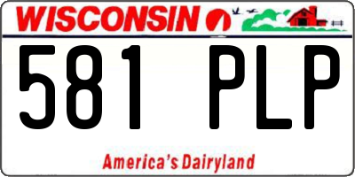 WI license plate 581PLP
