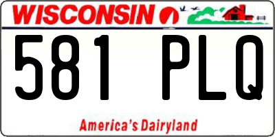 WI license plate 581PLQ