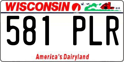 WI license plate 581PLR