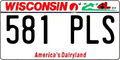 WI license plate 581PLS
