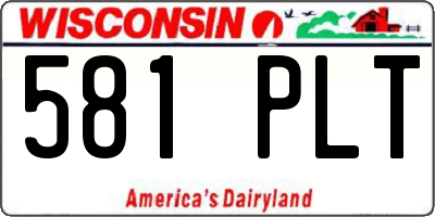 WI license plate 581PLT