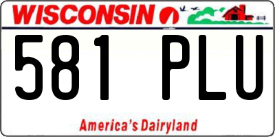WI license plate 581PLU