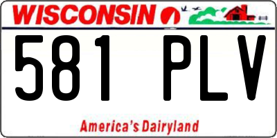 WI license plate 581PLV