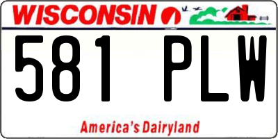 WI license plate 581PLW