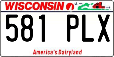 WI license plate 581PLX