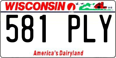 WI license plate 581PLY