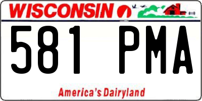 WI license plate 581PMA