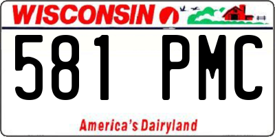 WI license plate 581PMC