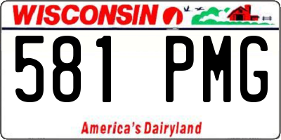 WI license plate 581PMG