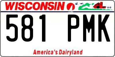 WI license plate 581PMK
