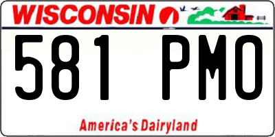 WI license plate 581PMO