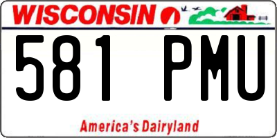 WI license plate 581PMU