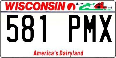 WI license plate 581PMX