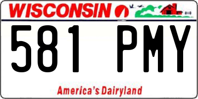 WI license plate 581PMY