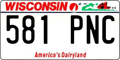 WI license plate 581PNC