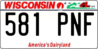 WI license plate 581PNF