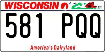 WI license plate 581PQQ