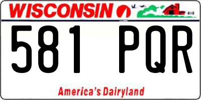 WI license plate 581PQR