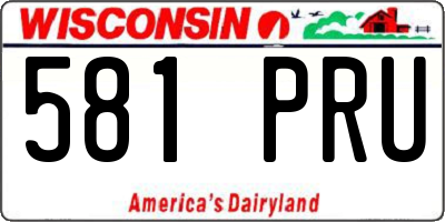 WI license plate 581PRU