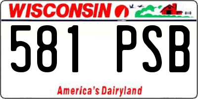 WI license plate 581PSB