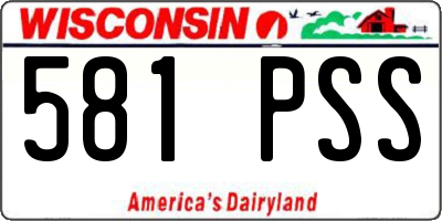 WI license plate 581PSS