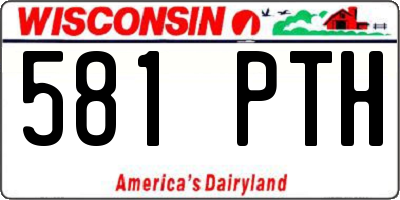 WI license plate 581PTH