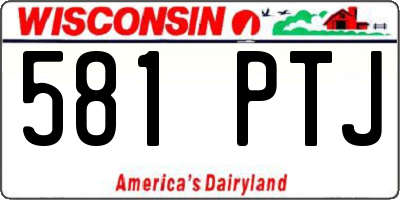 WI license plate 581PTJ