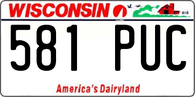 WI license plate 581PUC