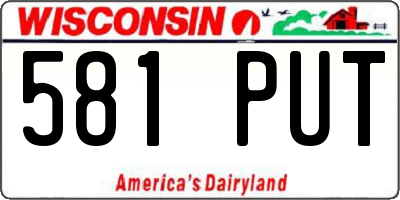 WI license plate 581PUT
