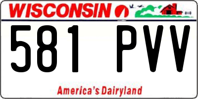 WI license plate 581PVV