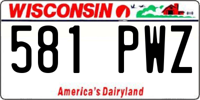 WI license plate 581PWZ